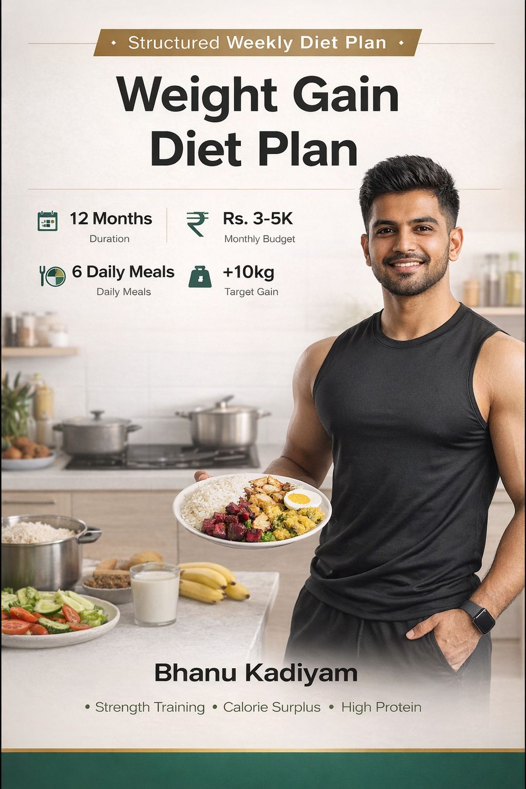 1 Year High-Quality and Budget Friendly Weight Gain Diet Plan
